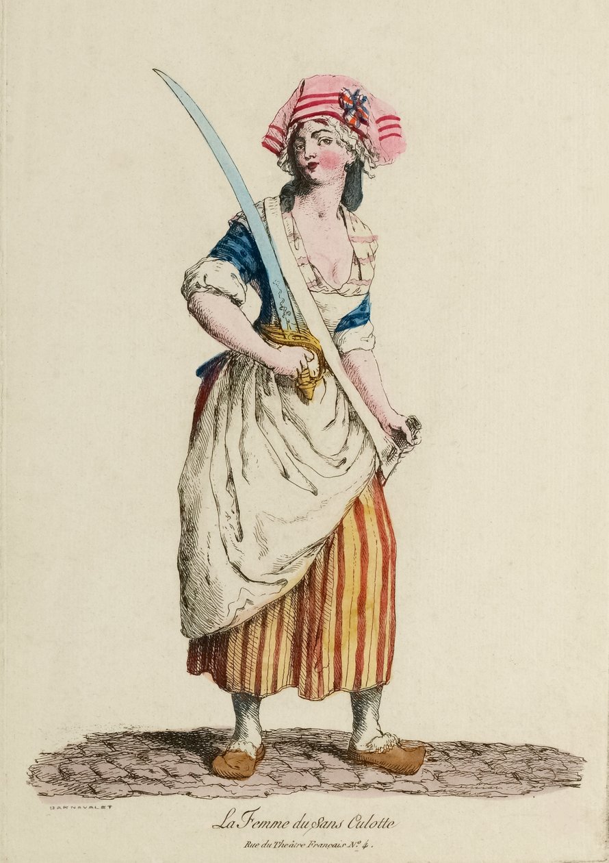 Kvinne Sans-Culotte, ca. 1792 (gravering) av French School