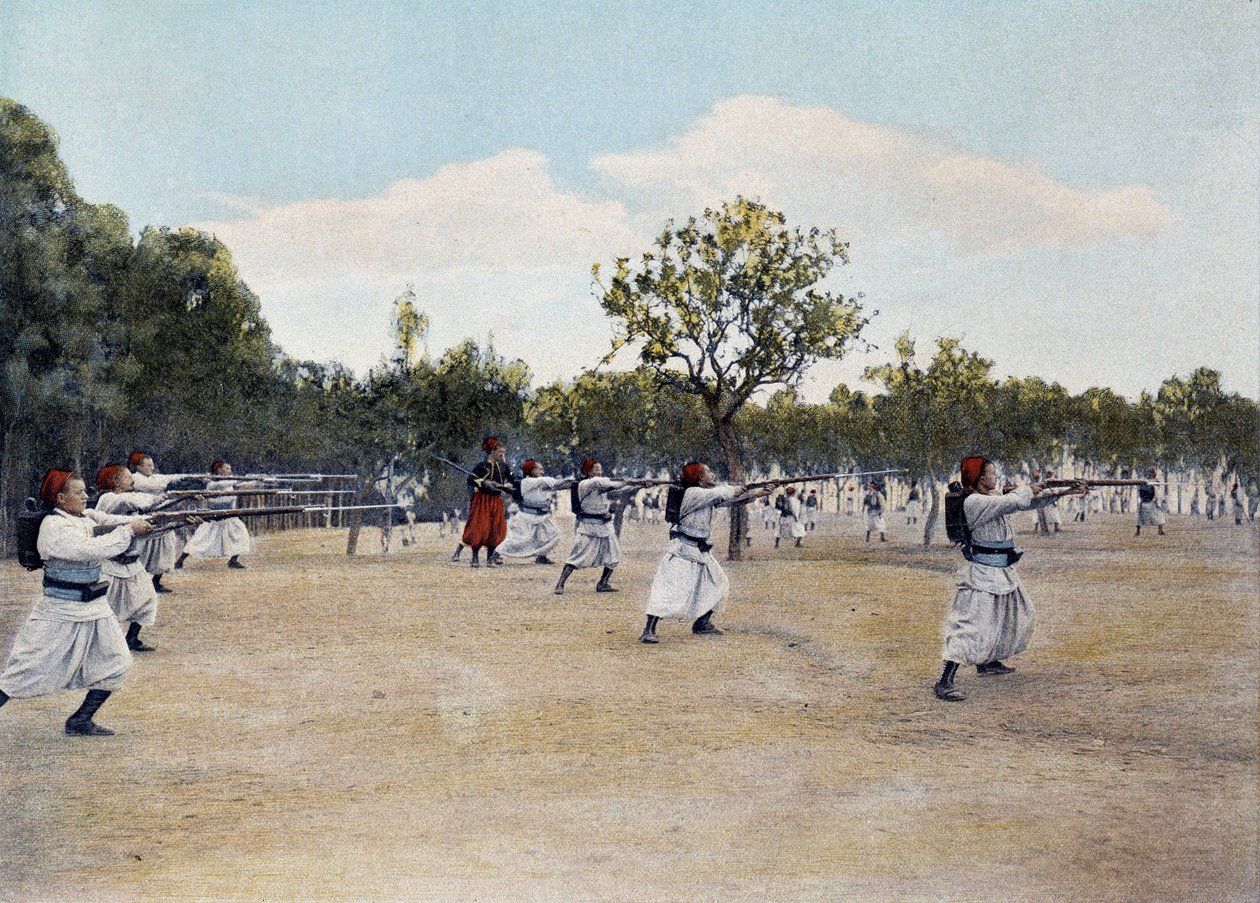 Fekting ved Baionette-in "" Album militaire"" - Zouaves av French School