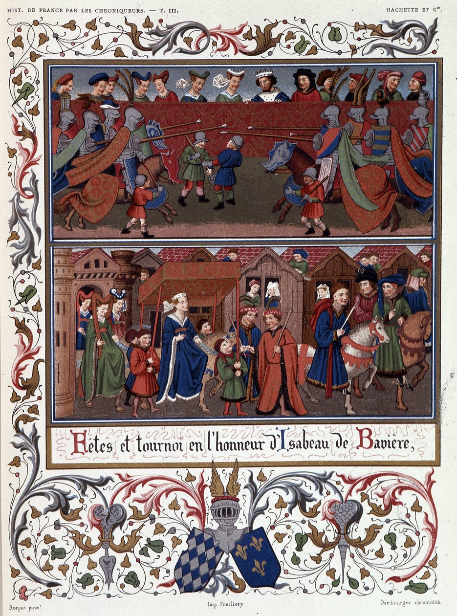 Festivaler og turneringer til ære for Isabeau (Isabelle, Elisabeth) av Bayern (1371-1435) av French School