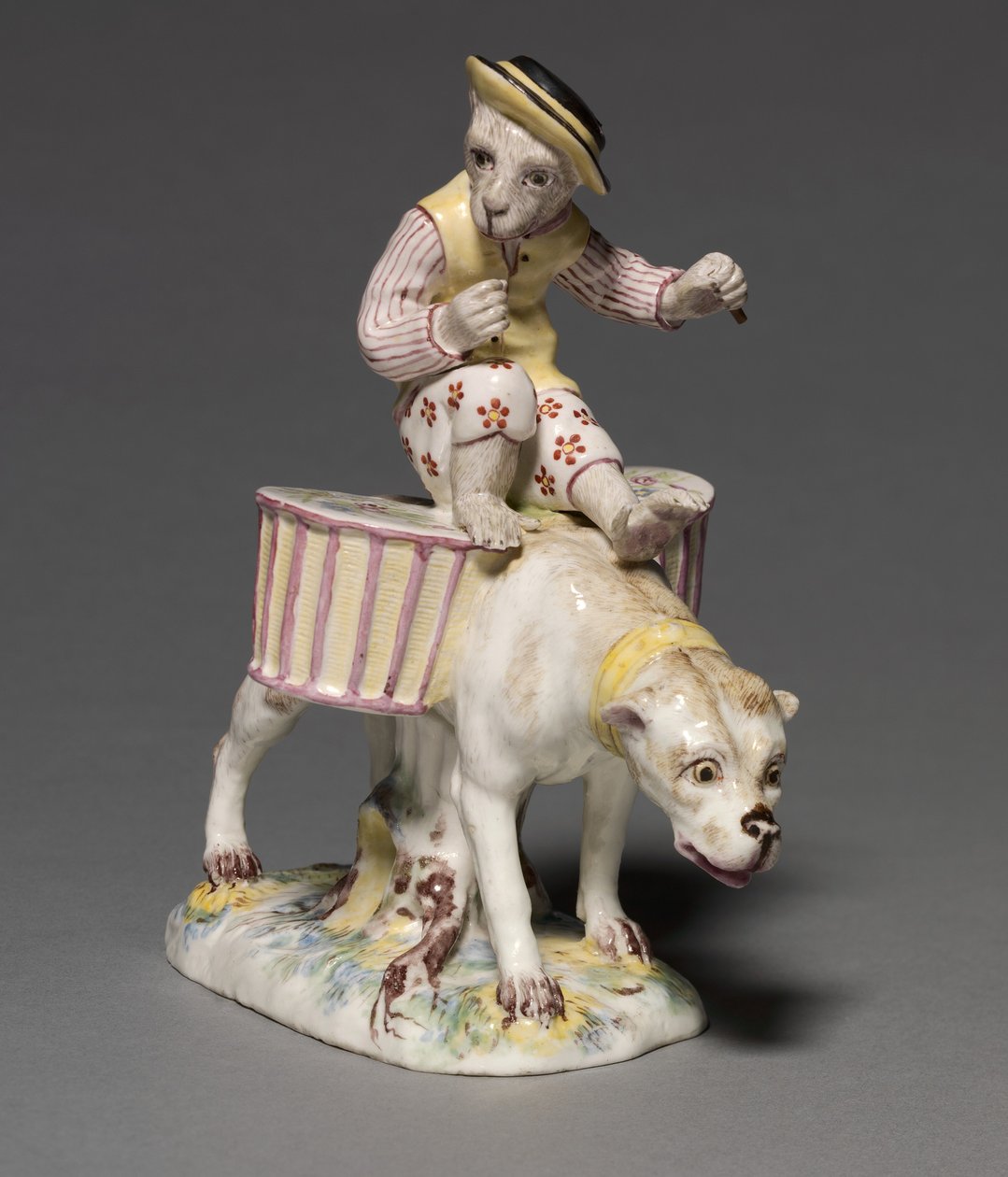 Figur av en ape på en hund, produsent Mennecy-Villeroy Factory, Frankrike, ca. 1760 av French School