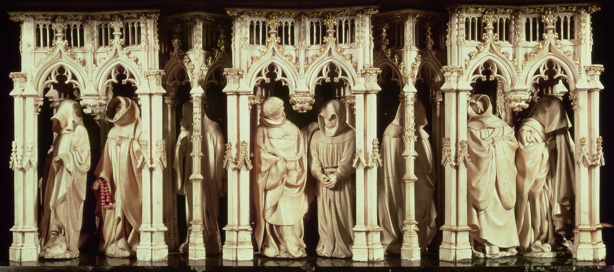 Figurer av munke fra graven til Filip den dristige, hertugen av Burgund (1342-1404), av Jean de Marville (d.1389), Claus Sluter (d.14056) og Claus de Werve (ca. 1380-1439), bestilt for klosteret o av French School