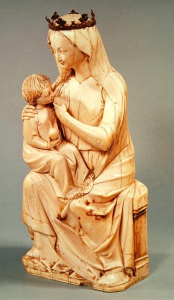Figur av jomfruen som ammer spedbarnet Kristus, fra Lisieux av French School
