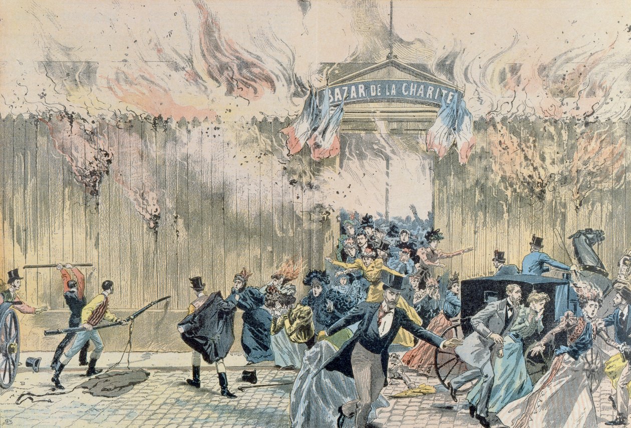 Brann ved Bazar de la Charite, 4. mai 1897, fra Le Pelerin, 1897 av French School