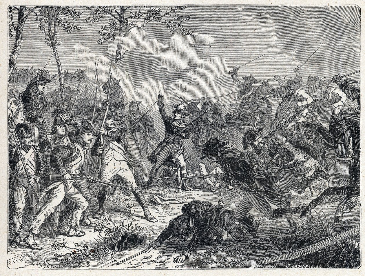 First coalition: Lazarus Nicolas Marguerite Carnot (1753-1823) during the Battle of Wattignies opposing the French troops to the Austrian army on 16 October 1793. av French School