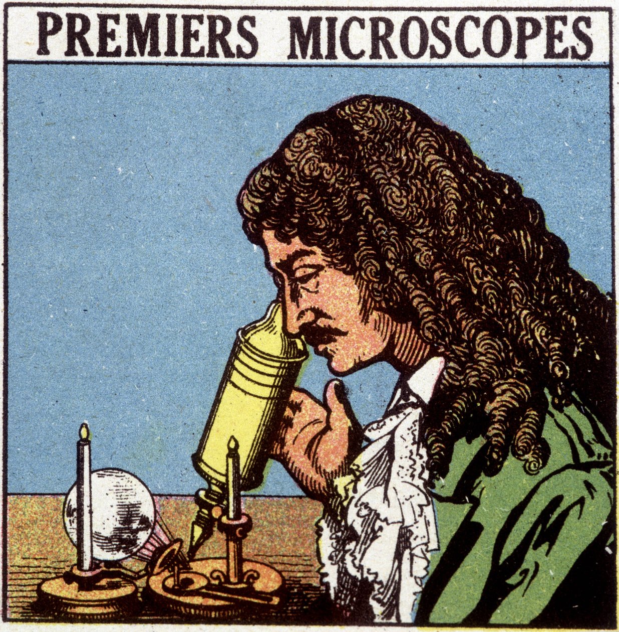 Første mikroskop: Huygens. av French School