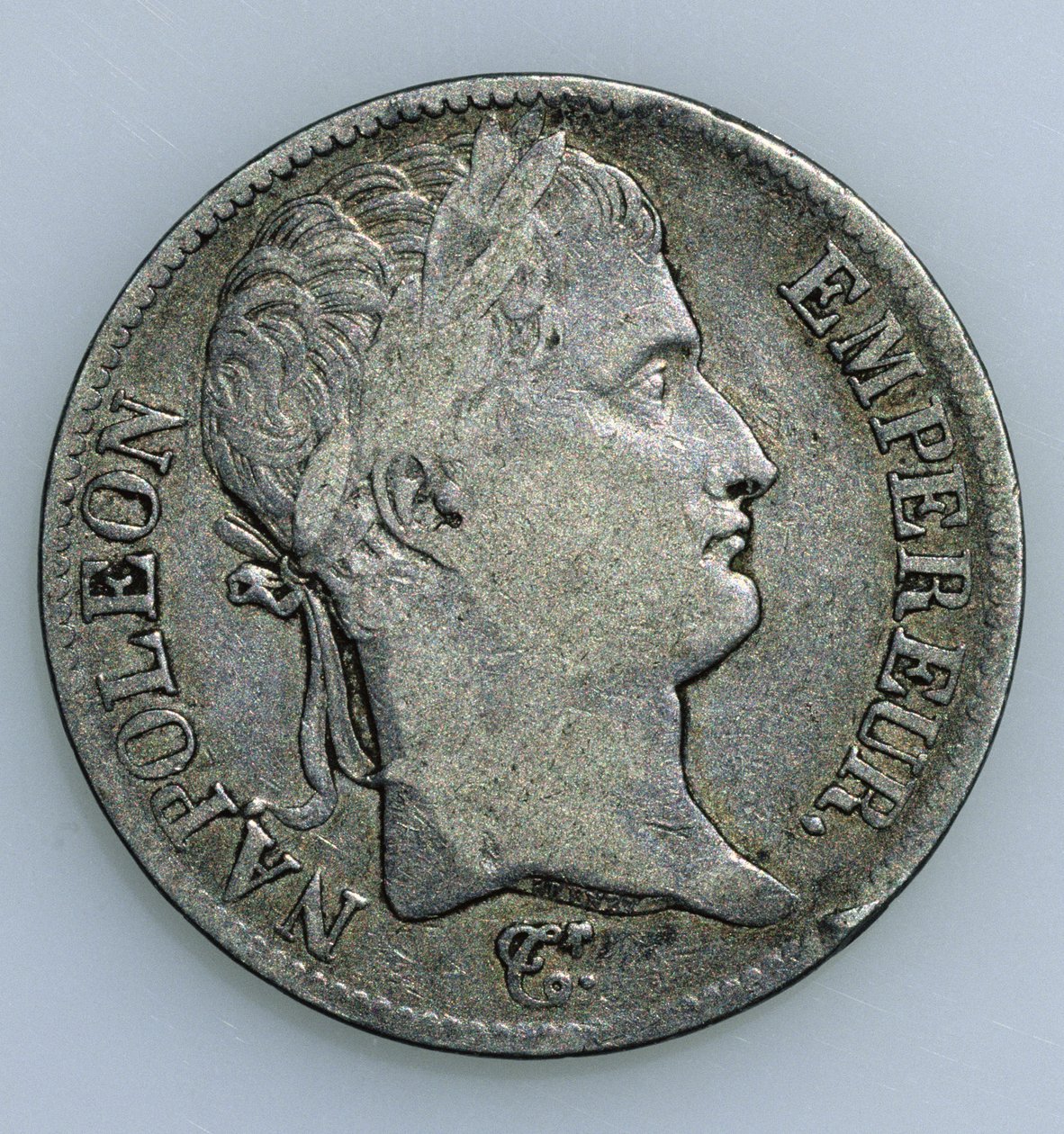 Fem Franc-mynt, med hodet til Napoleon (1769-1821) 1811 (recto) av French School