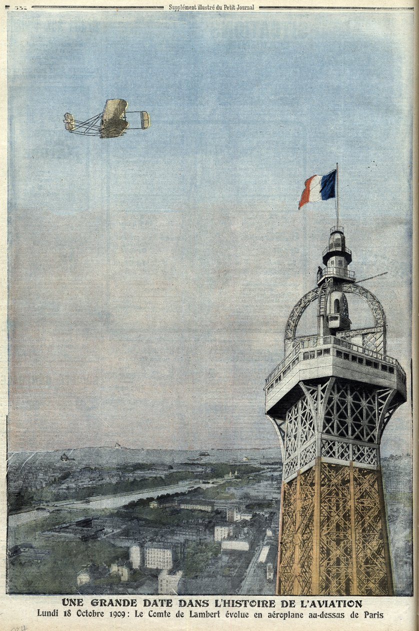 Greven av Lamberts flyreise over Paris 18. oktober av French School