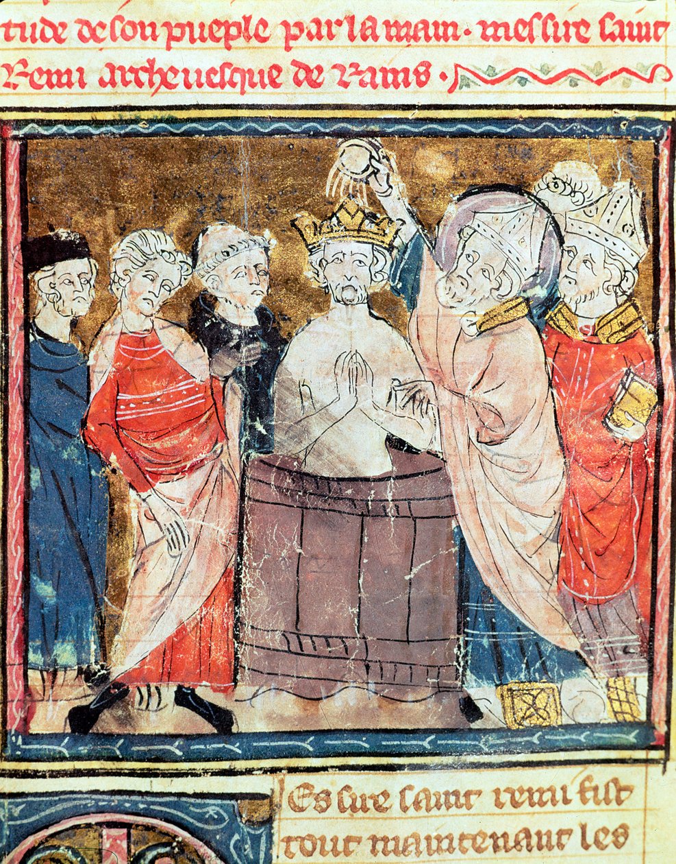 Fol.11r St. Remigius, biskop av Reims av French School