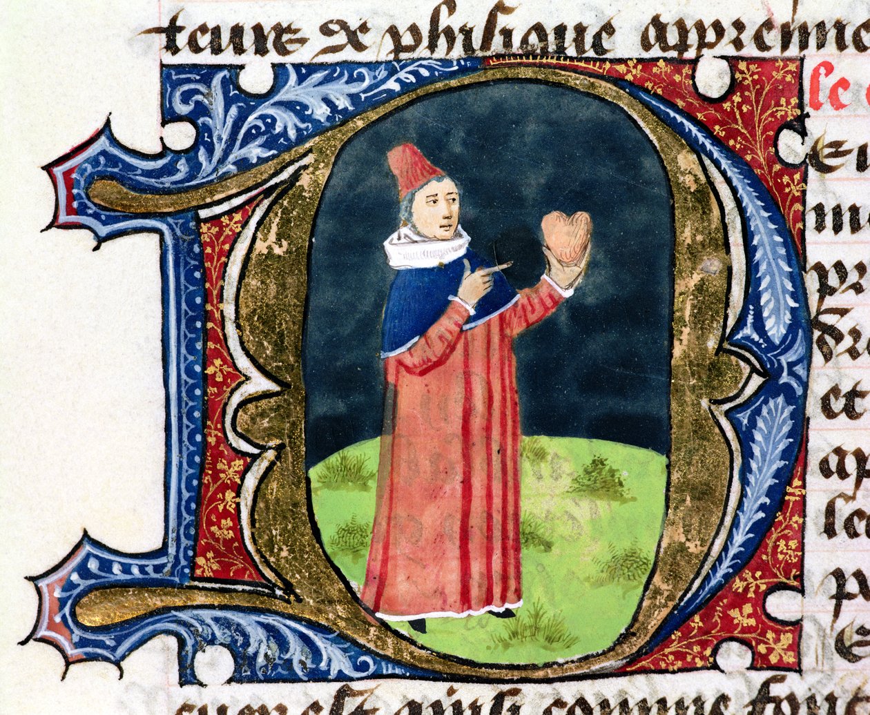 Fol.38v The Heart, fra Traite de Medecine av Aldebrande de Florence, 1356 av French School