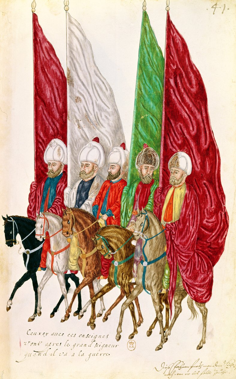 Fol. 41 Menn med standarder som følger krigsherren, fra 
