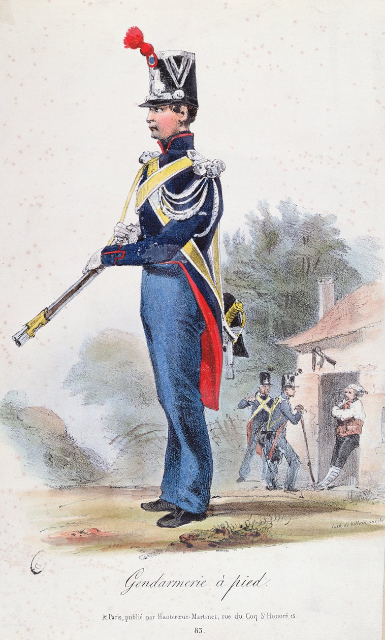 Foot Gendarme, gravert av Villain, ca. 1830 av French School