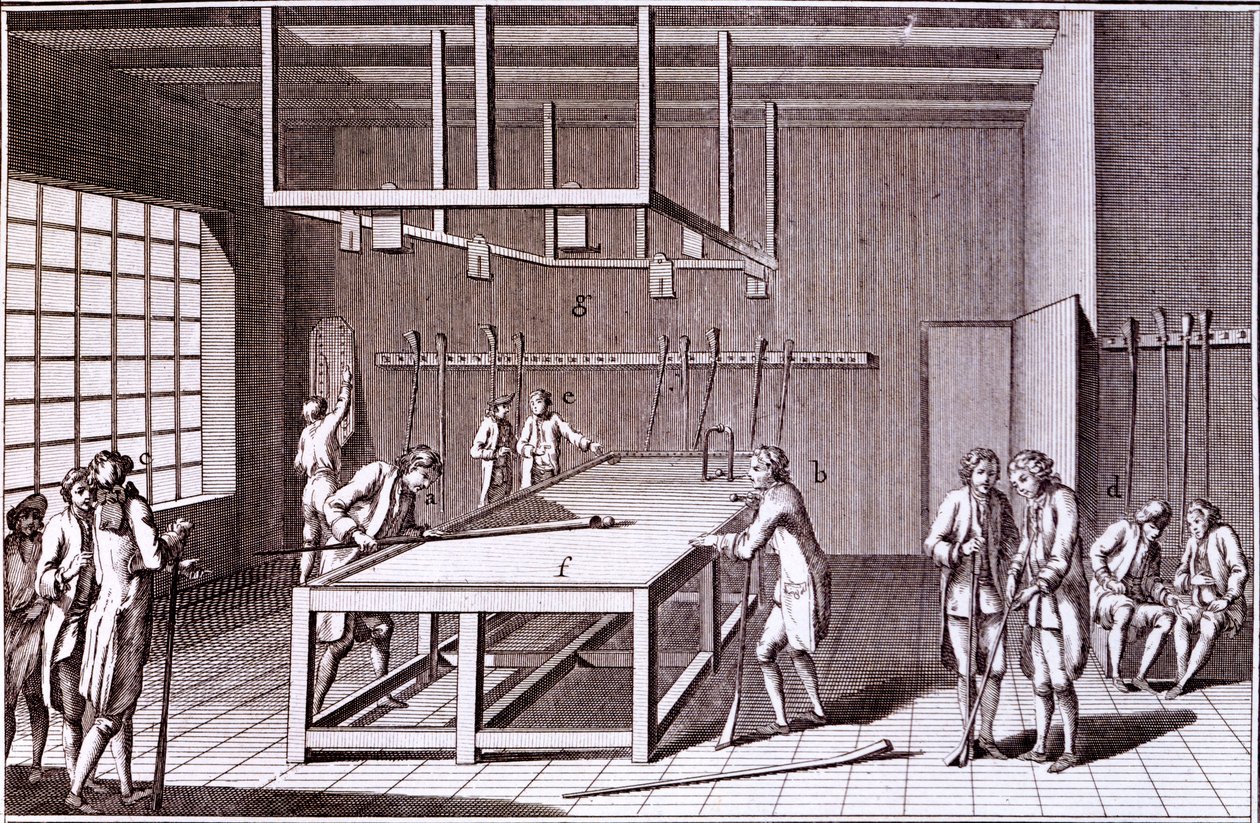 Form of Billiard spilt i Frankrike, midten av 1700-tallet av French School