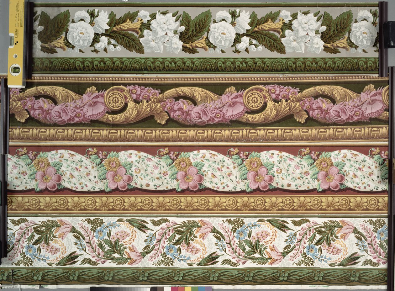 Fire tapetkantdesign, ca. 1820-1835, av French School