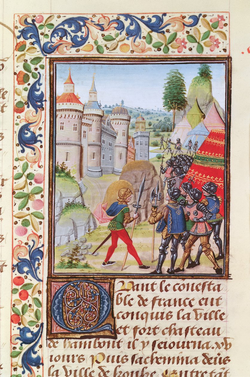 Fr 2643 f.410 Beleiringen av Brest i 1373, fra Froissarts Chronicle av French School