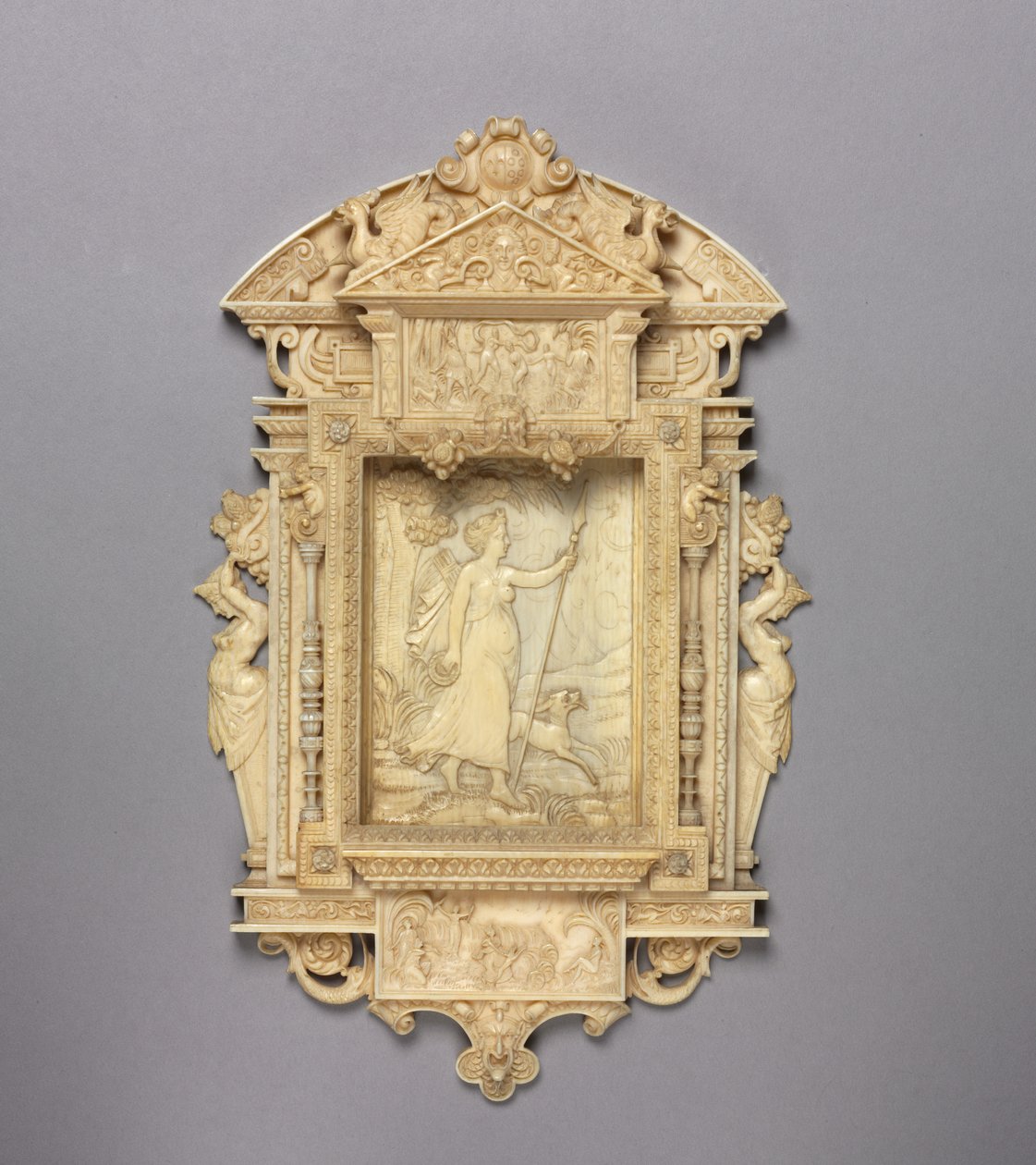 Innrammet relieff av Diana the Huntress, ca. 1850 av French School