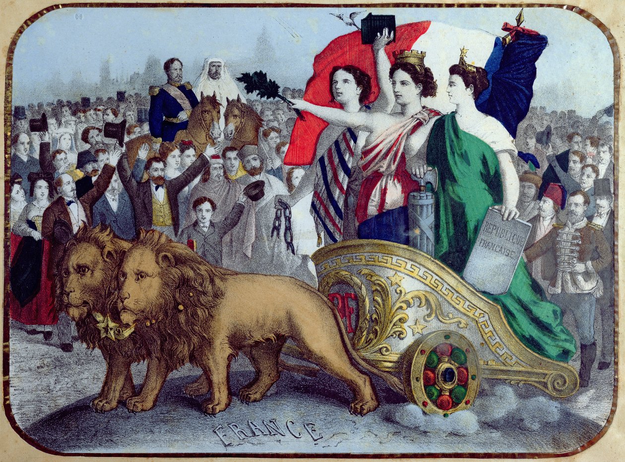Frankrike proklamerer frihet, 1848 av French School