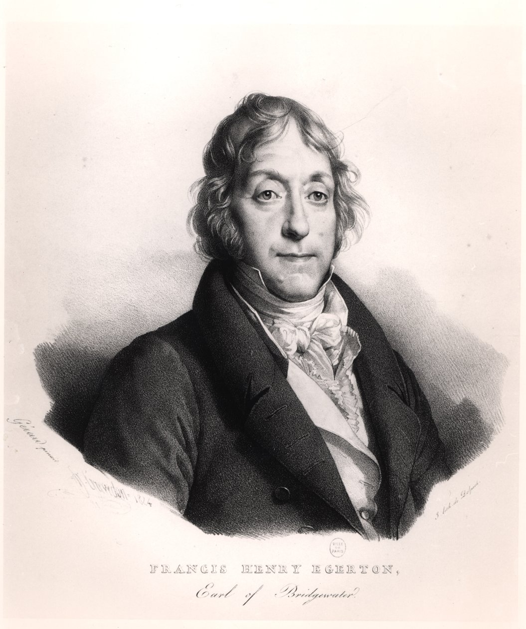 Francis Henry Egerton (1756-1829) jarl av Bridgewater, gravert av Francois Seraphin Delpech (1778-1825) 1824 av French School