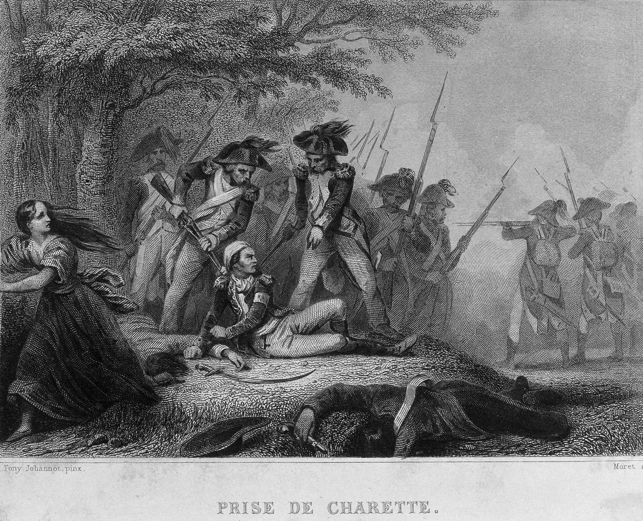 Francois-Athanase de Charette de la Contrie (Francois Athanase: 1763-1796) - in “” Revolution francaise”” by Thiers. 19th century av French School
