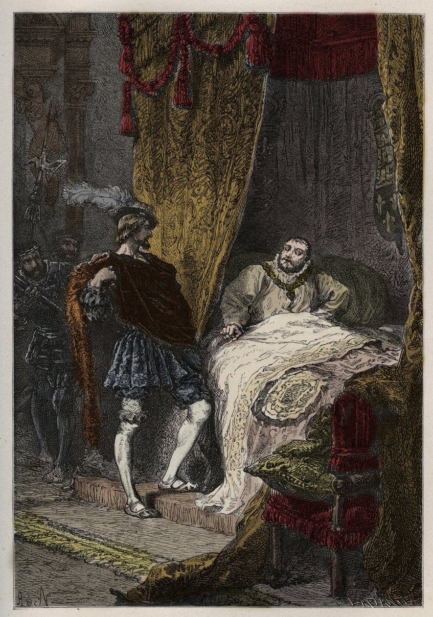 Francois 1er (1494-1547) overrasker Henry VIII (1491-1547) om morgenen på Camp du Drap d