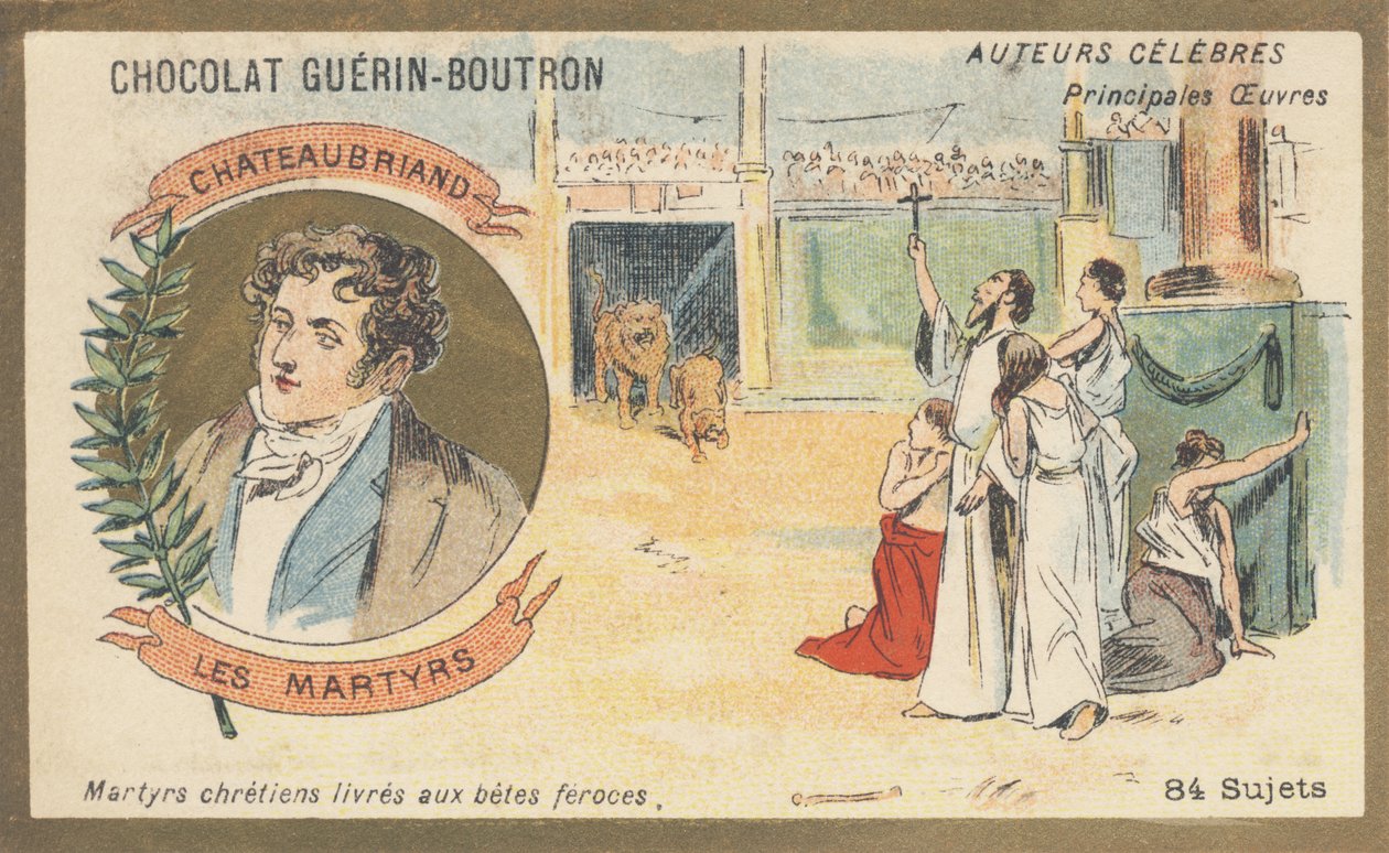 François-Rene, Viscount of Chateaubriand (1768-1848), fransk forfatter og politiker, forfatter av "Les Martyrs" (1809) av French School