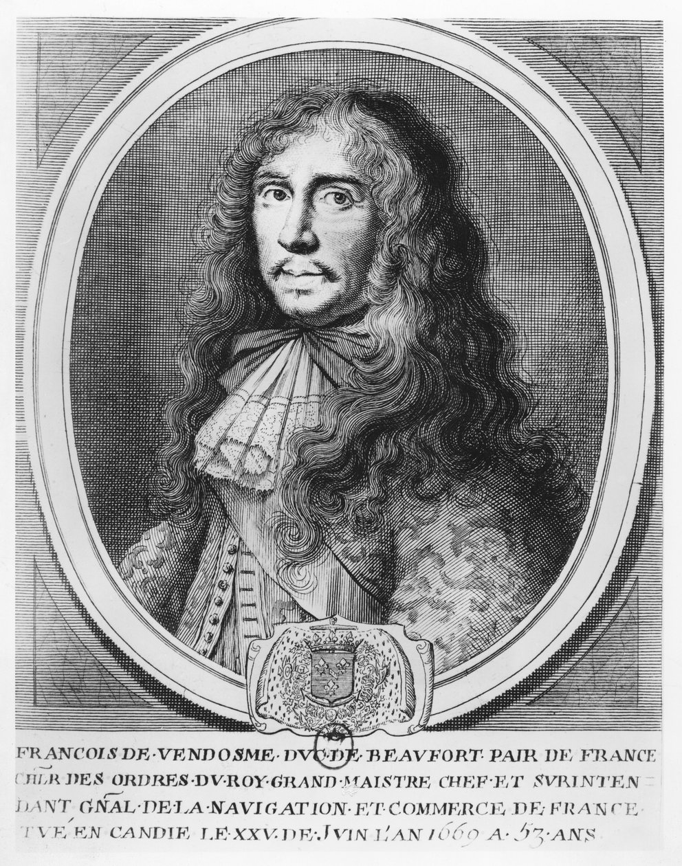 François de Bourbon, hertug av Beaufort (gravering) av French School