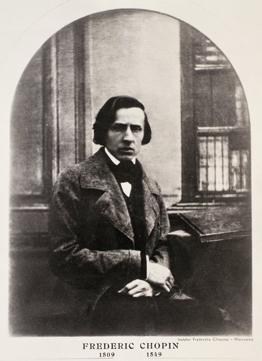 Frederic Chopin (1810-49) gravert fra en daguerrotypi (fotogravyr) av French School
