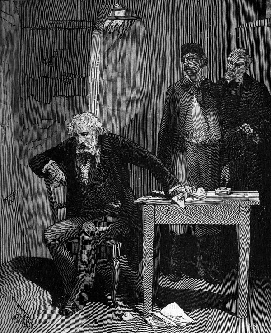 Frederic Sauvage (1786 - 1857), fransk oppfinner i et hus på slutten av livet. av French School