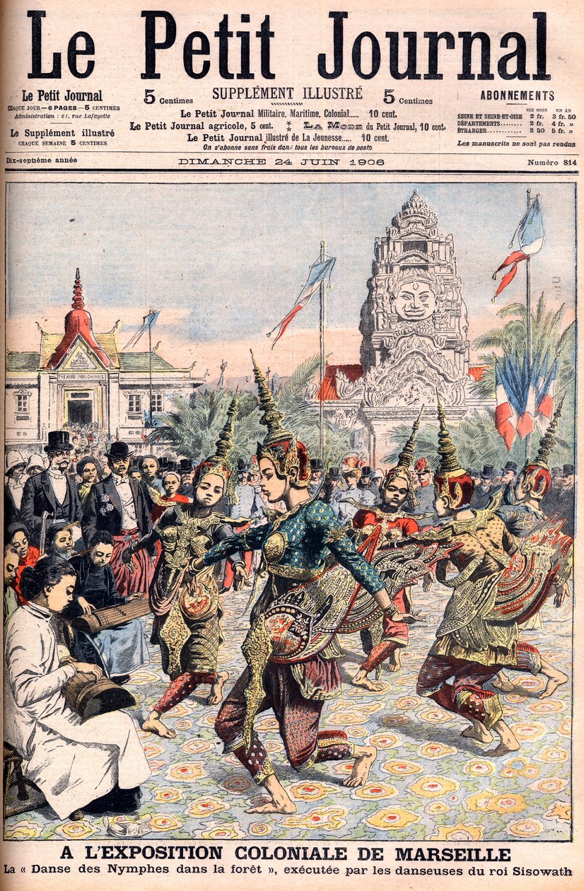 Fransk kolonialutstilling i Marseilles - Illustrasjon for Le Petite Journal, 24. juni 1906 (gravering) av French School