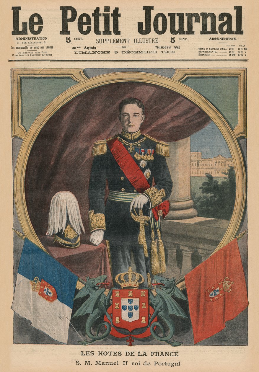 Franske verter, Hans Majestet Manuel II, konge av Portugal, forsideillustrasjon fra 