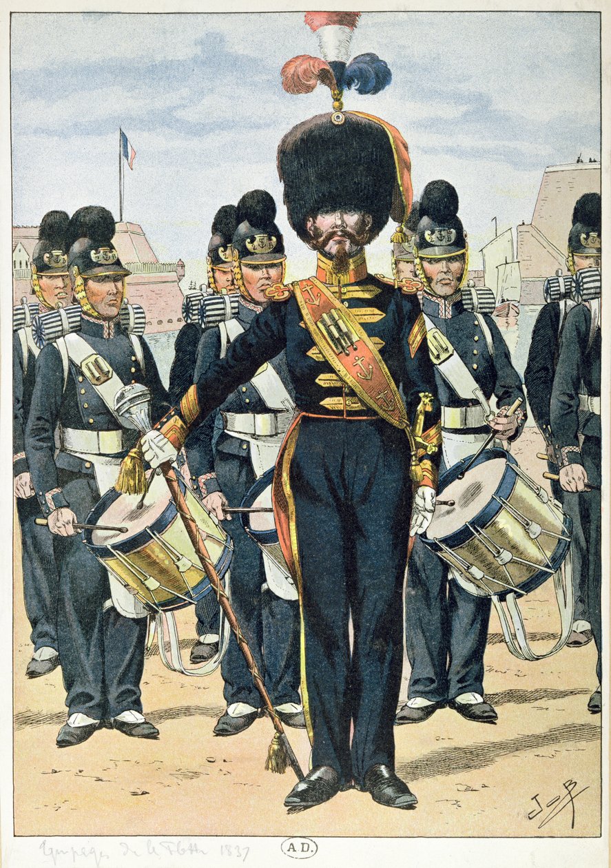 Fransk marinekorps i 1837, ca. 1900 av French School