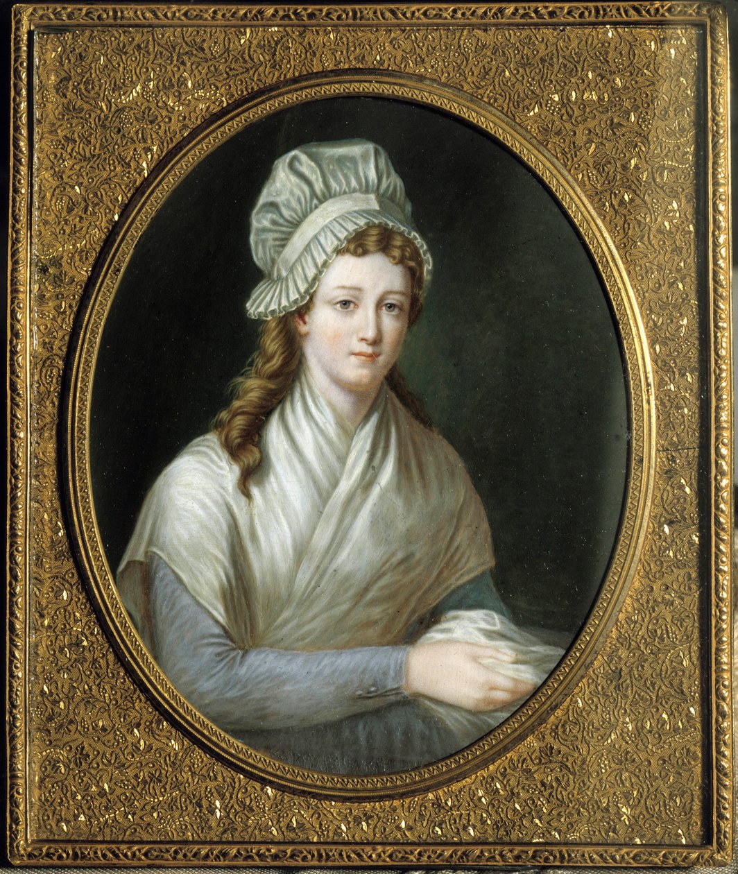 Fransk revolusjon: Portrett av Charlotte Corday (1768 - 1793). Anonymt fransk maleri av French School