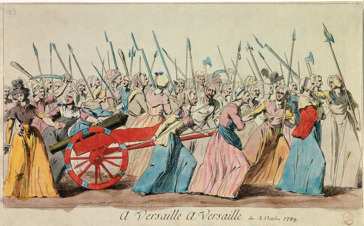 Fransk revolusjon: «Kvinnemarsjen i Versailles 5. oktober av French School