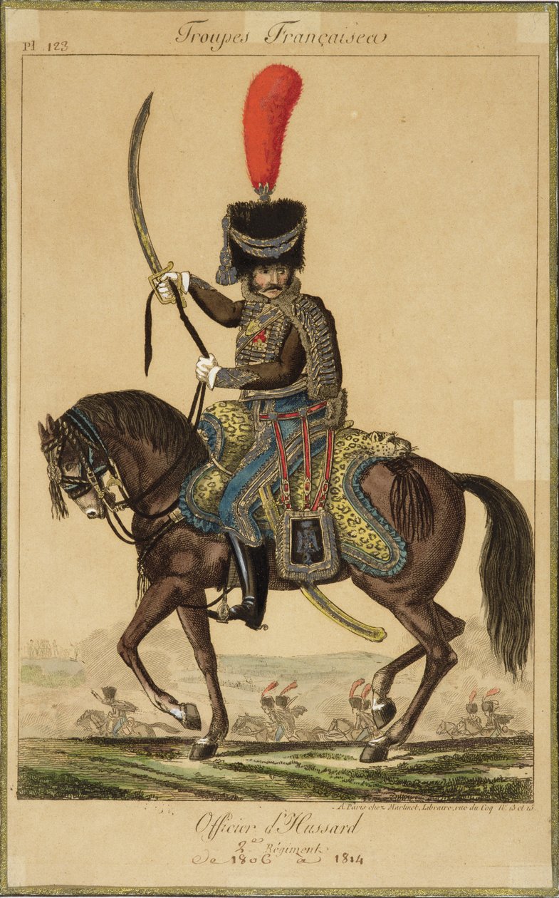 French Troops: An Officer of the Hussars, fra 1806 til 1814, utgitt av Martinet Libraire, Paris av French School