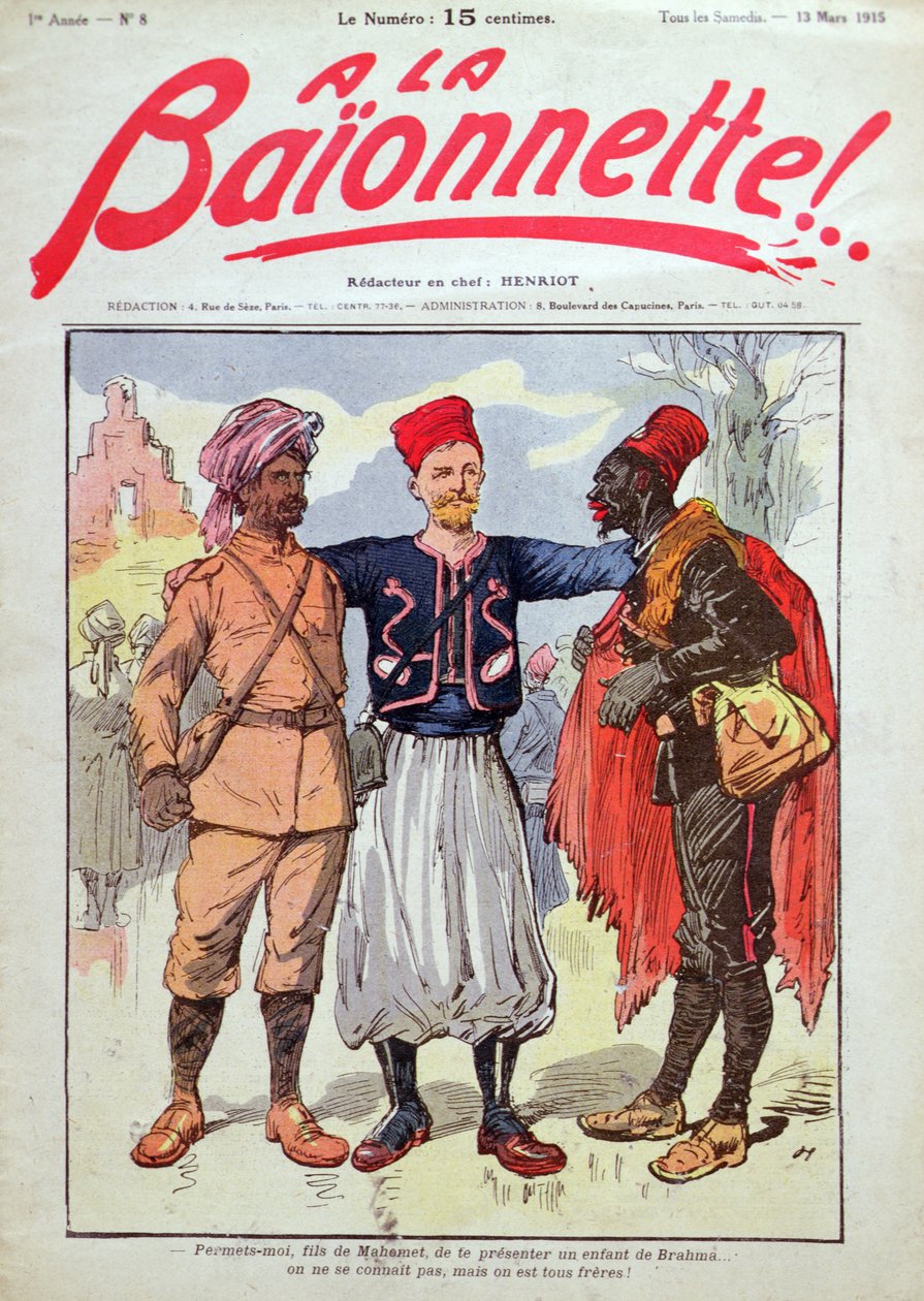 Franske kolonisoldater, omslagsillustrasjon fra 