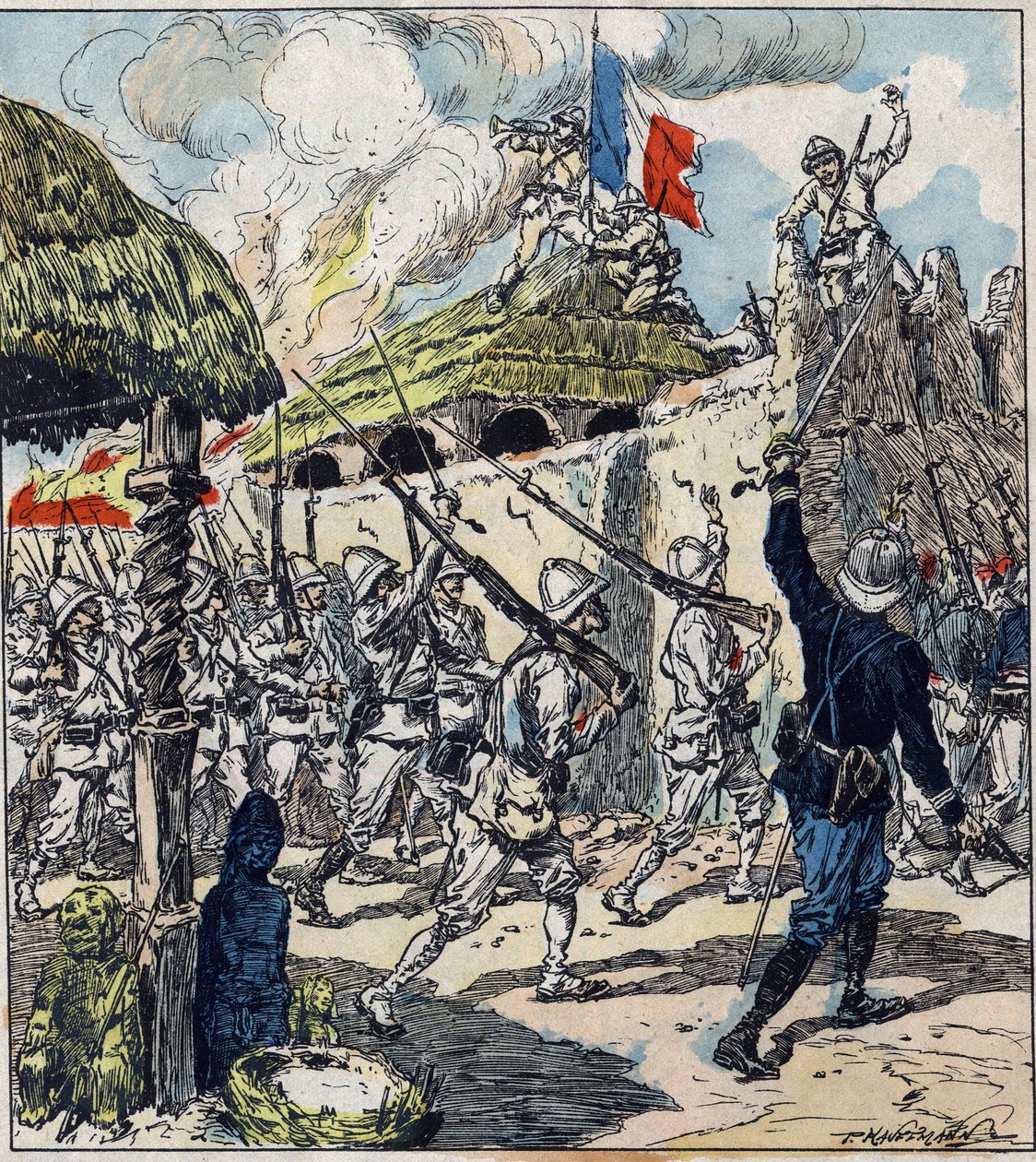Fransk ekspedisjon til Dahomey (nå Benin). Franske tropper gikk inn i Abomey 17. november av French School