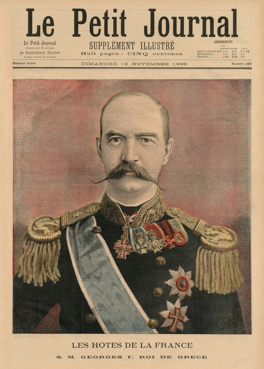 Franske verter, Hans Majestet George I, konge av Hellas, illustrasjon på forsiden fra 