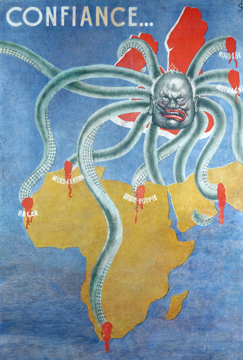 Fransk propaganda sannsynligvis produsert i Vichy-Frankrike av French School