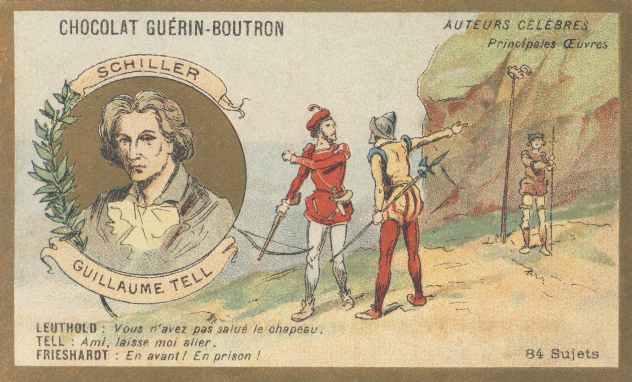 Friedrich von Schiller (1759-1805), tysk poet, dramatiker og forfatter, forfatter av "Guillaume Tell", drama (1804) av French School