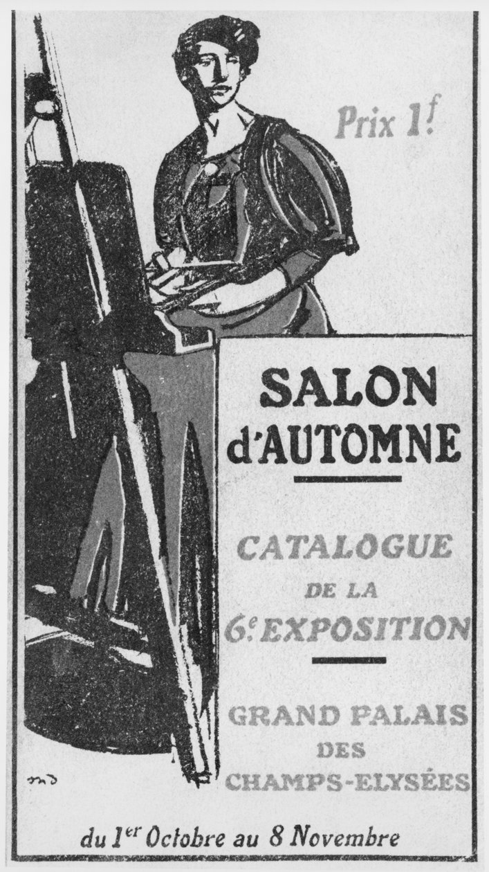 Forsideillustrasjon av katalogen for den 6. Salon dAutomne på Grand Palais, Paris, 1908 av French School