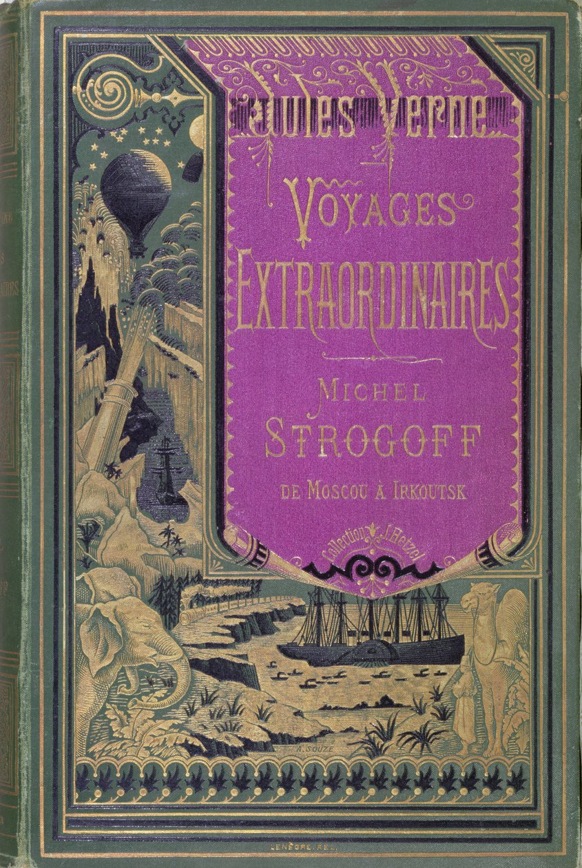 Forside av Michel Strogoff av Jules Verne (1828-1905) 1876 av French School