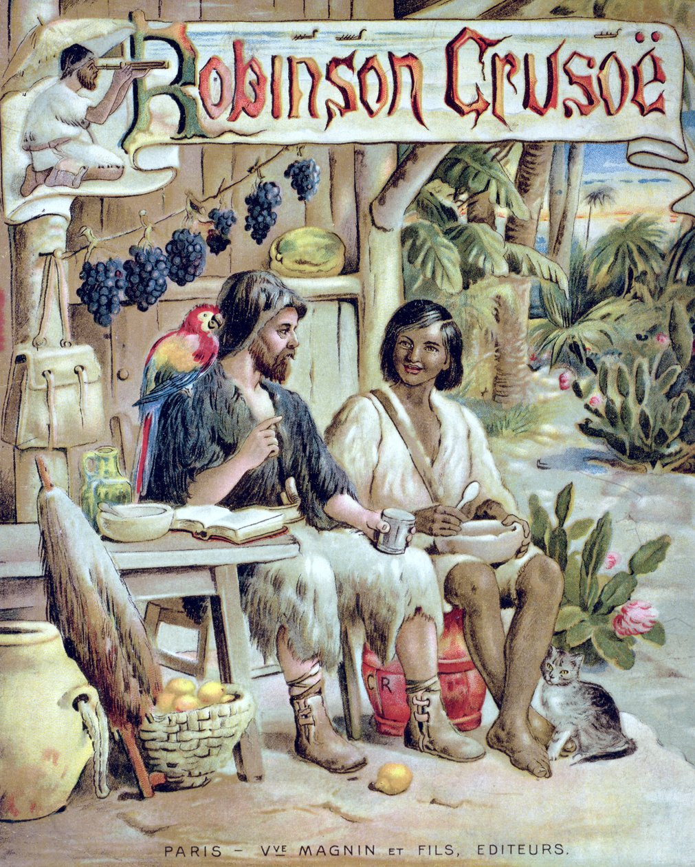 Forsiden av Robinson Crusoe av French School