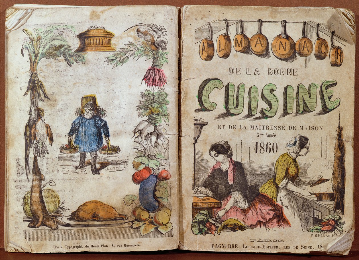 Forside av Almanach de la Bonne Cuisine et de la Mistress de Maison, 1860 av French School