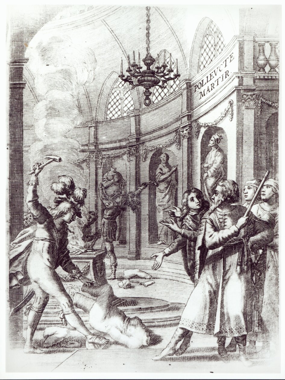 Frontispice for Polyeucte av Pierre Corneille (1606-84) utgitt i 1643 av French School