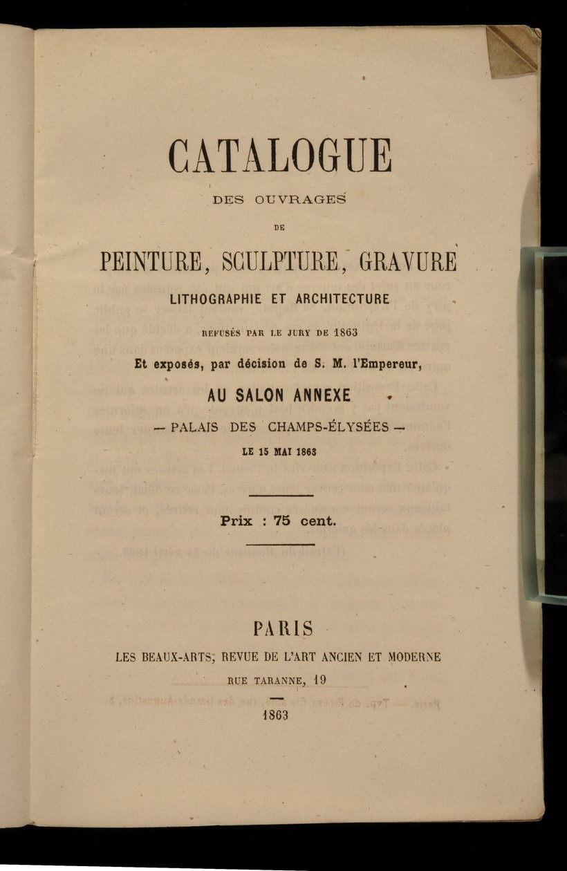 Frontispice for katalogen for Salon des Refuses, 1863 av French School
