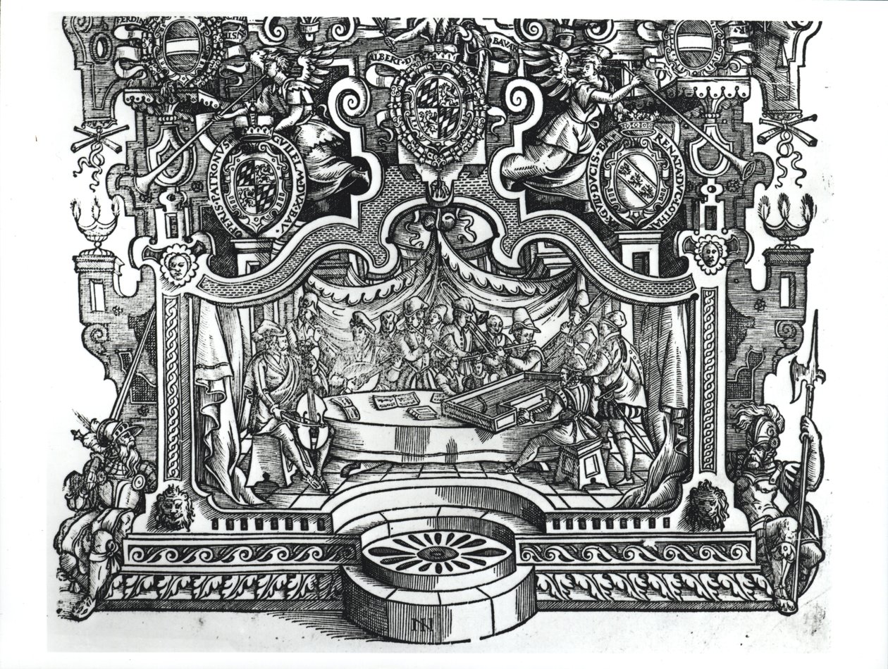 Frontispice of the Messes av Roland de Lassus (1532-94), 1589 av French School