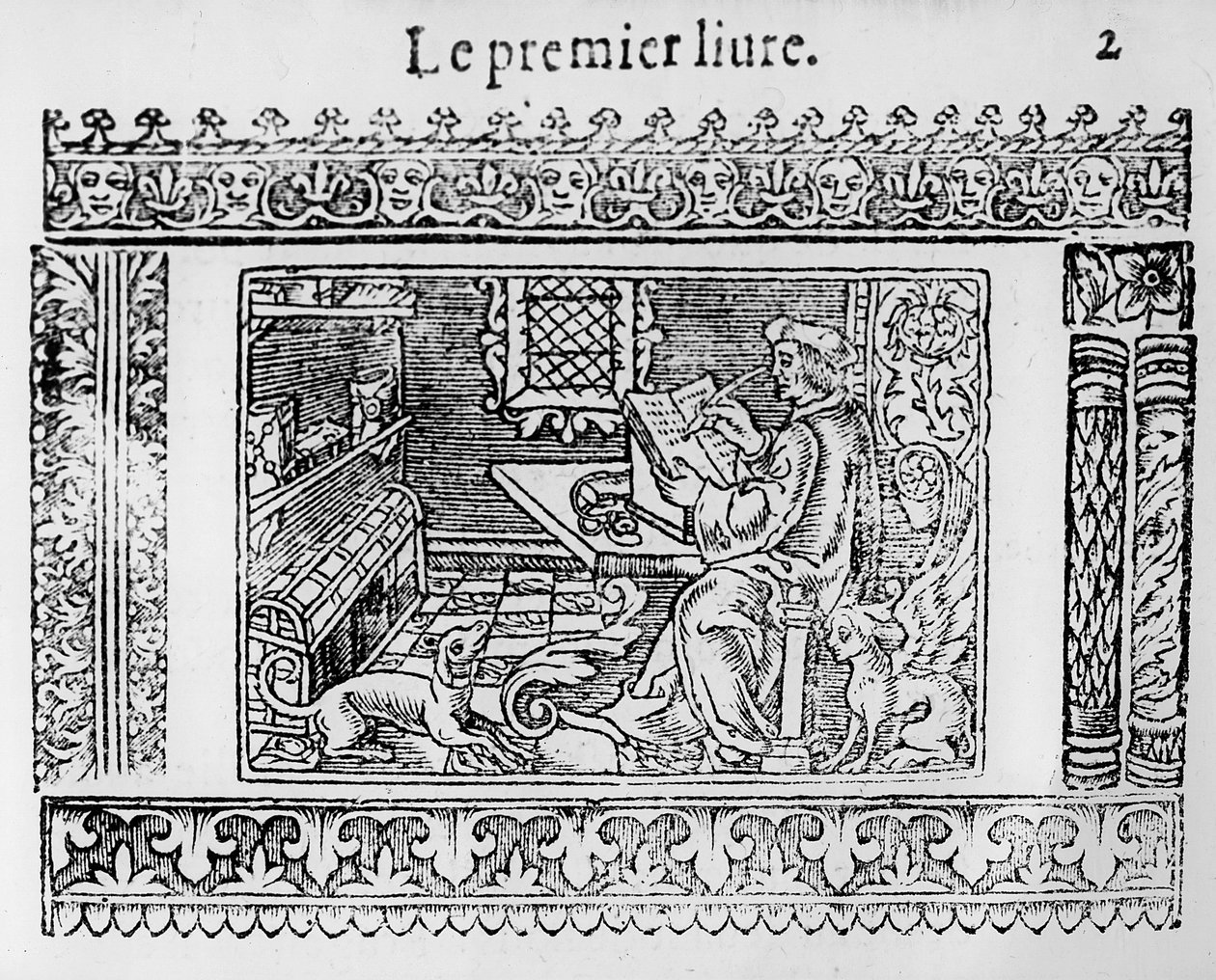 Frontispice til den første boken av Utopia av Thomas More (1478-1535) av French School