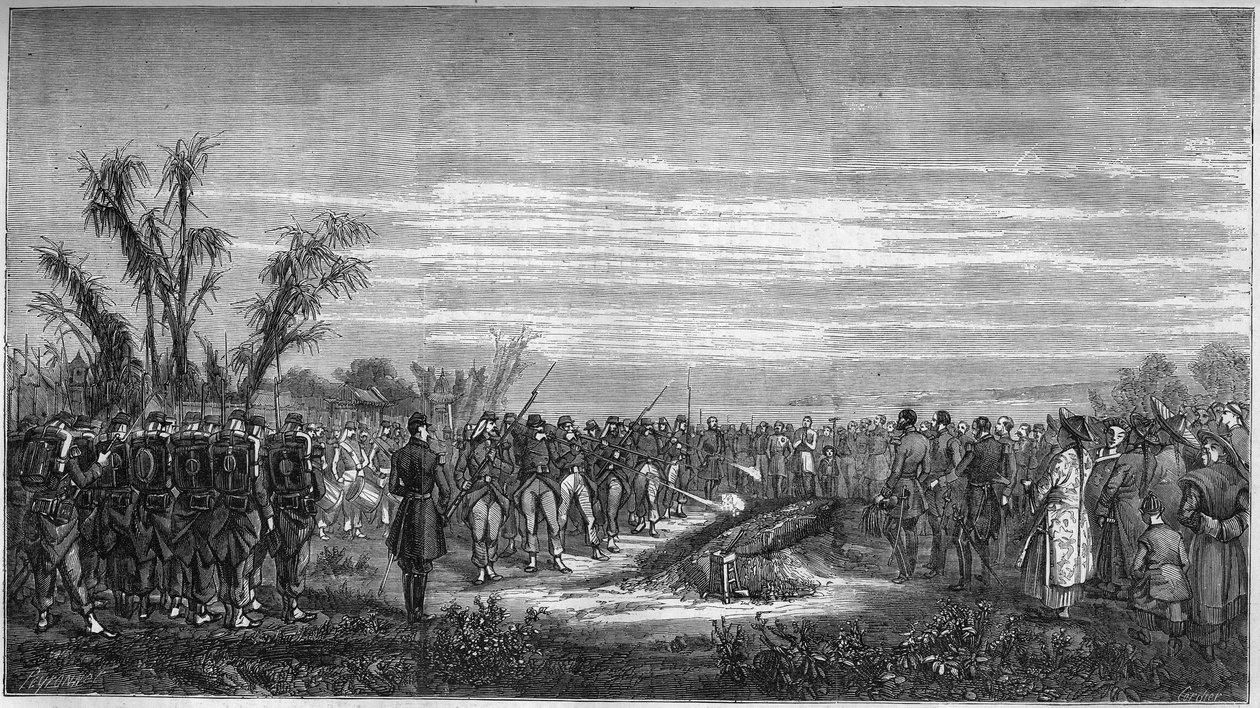 Begravelse til general Edouard Collineau (1810-1861) i Tsien Tsin (Kina), 15. januar av French School