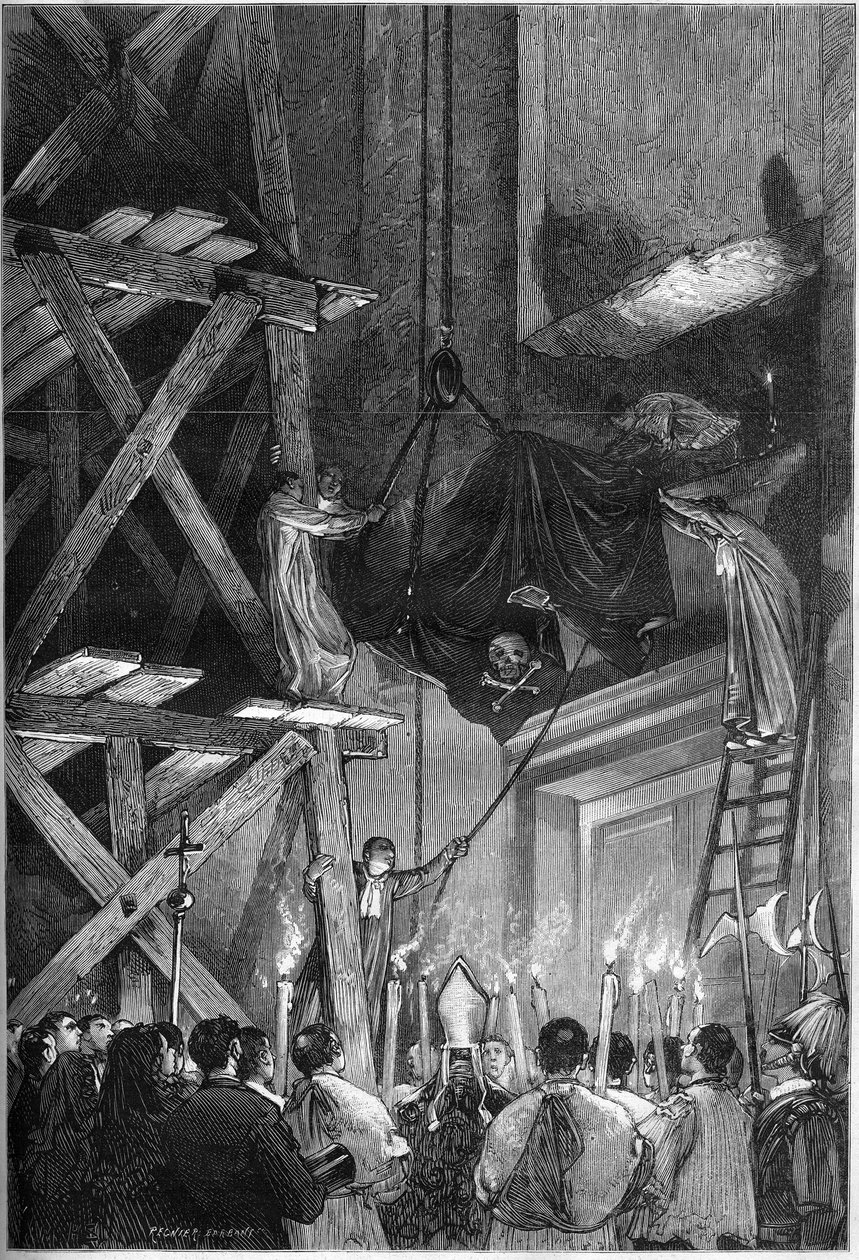 Funeral of Pope Pius Ix (Pio) (1792-1878): the burial of the body in St. Peter