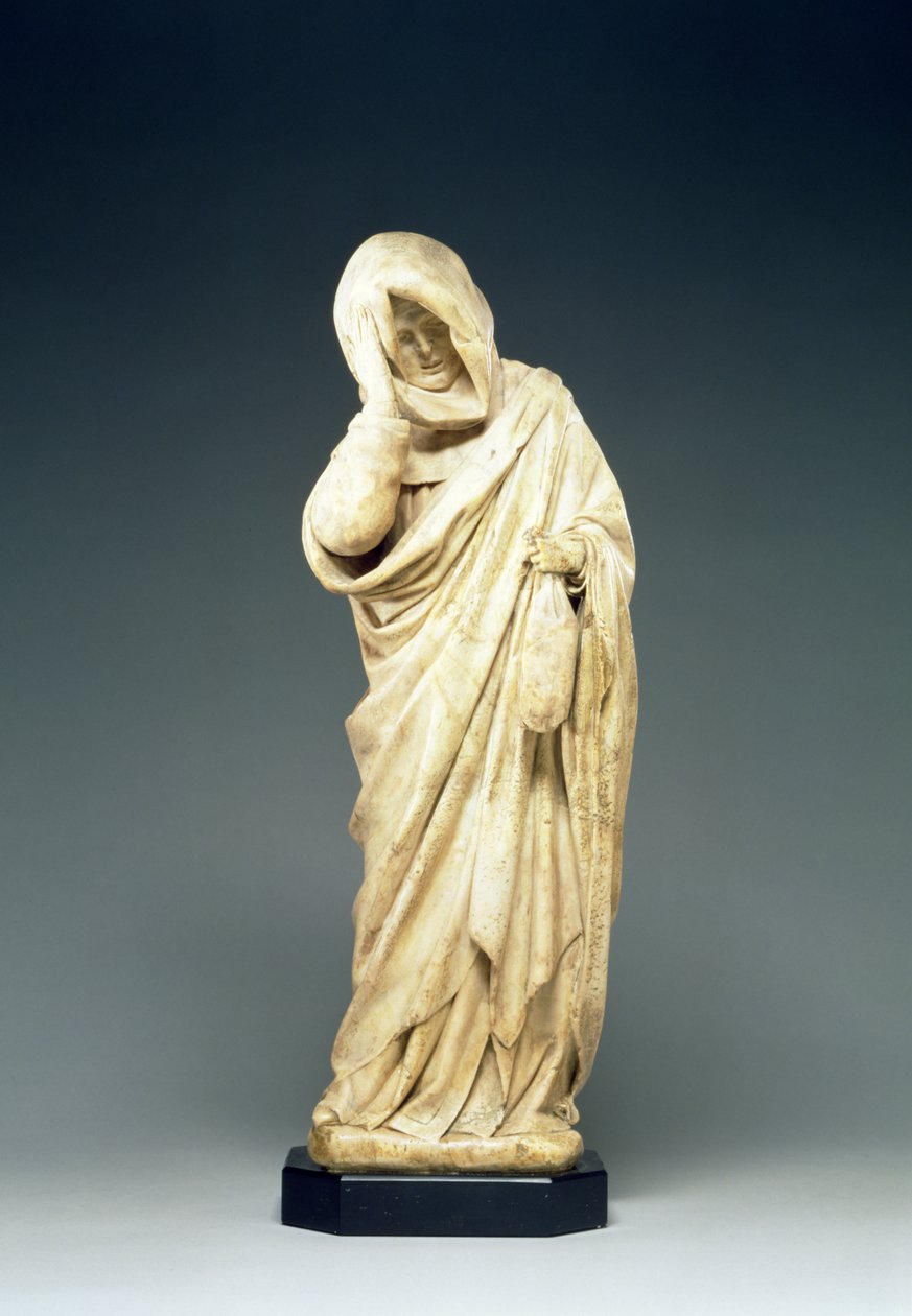 Begravelsesstatue av en sørgende, ca. 1450 (alabast) av French School