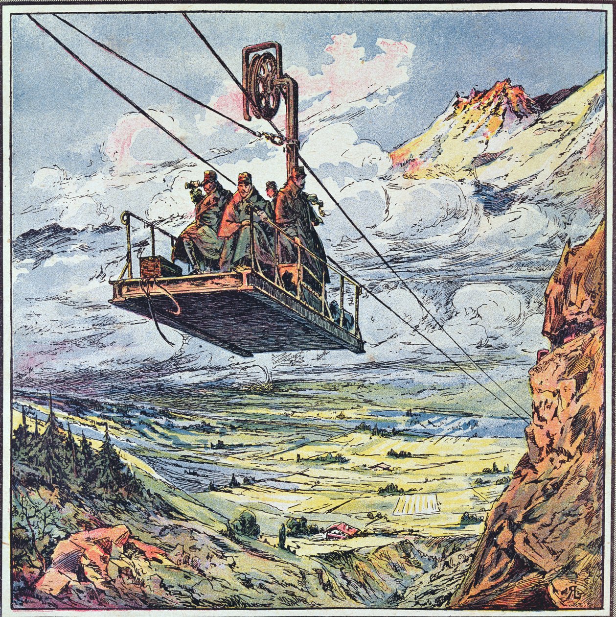 Kabelbane i de italienske alpene, 1916 av French School